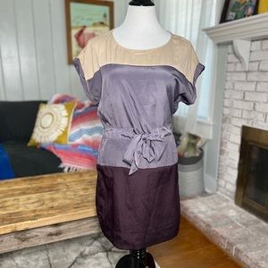 Carolina Williamson color block tie front dress B6-27